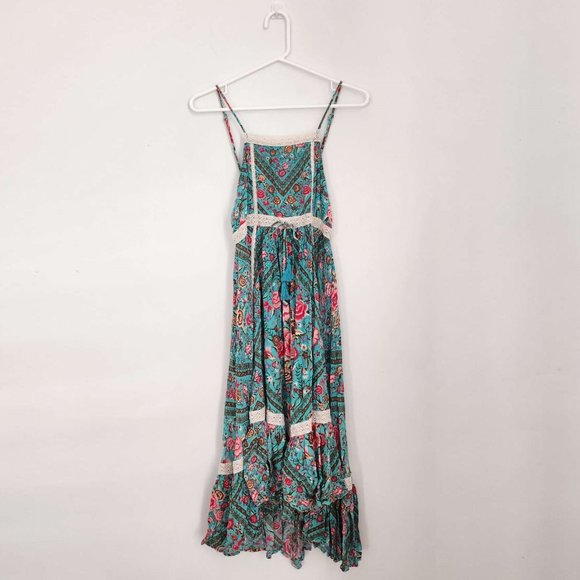 Spell Teal and Pink Floral Midi Dress ***Coming soon*** - Picture 2 of 16